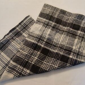 LOFT Black and White Plaid Scarf